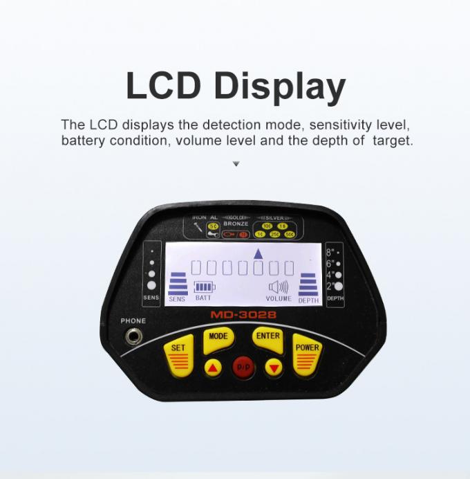 Equipamento subterrâneo do detector do ouro da exposição impermeável à mão barata por atacado do LCD